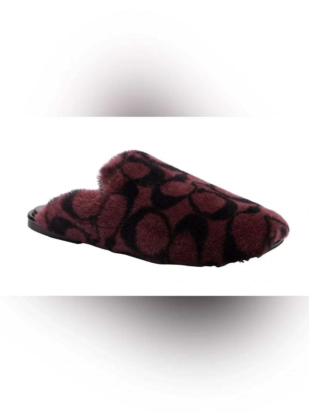 Coach SZ 10 Slipper Shoe Signature Shearling in the Merlot/Black NIB GIFT UNISEX